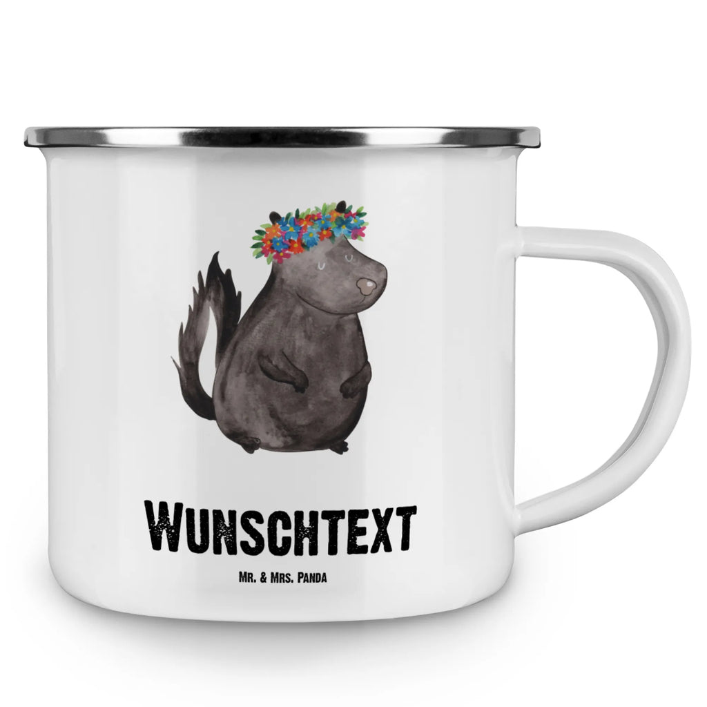 Spersonalizowany kubek emaliowany skunks dziewczynka Stinktier, Skunk