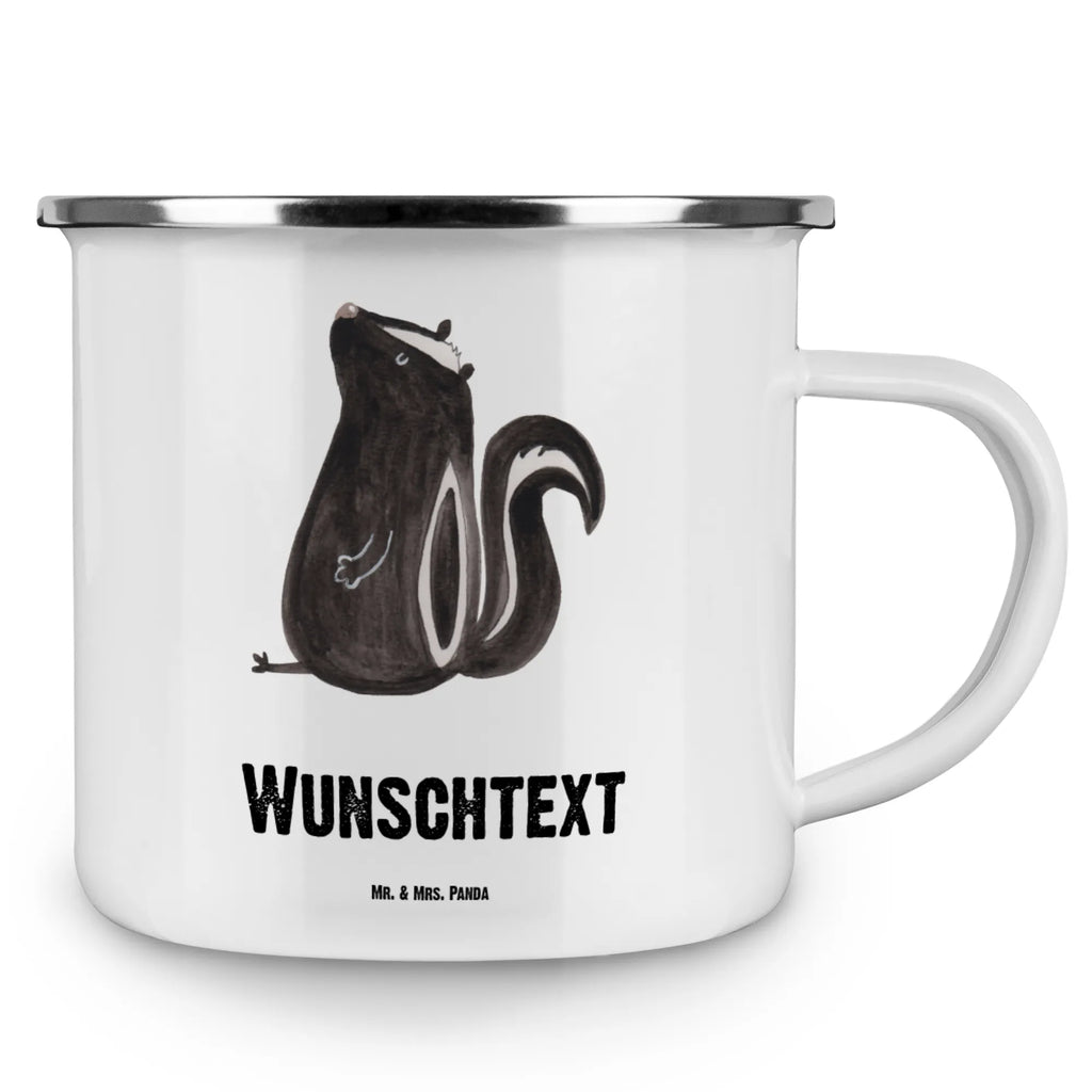 Personalised enamel cup skunk Sit Skunk, predator, slogan, stinker, stinky, wild animal, office, law, skunk, know-it-all