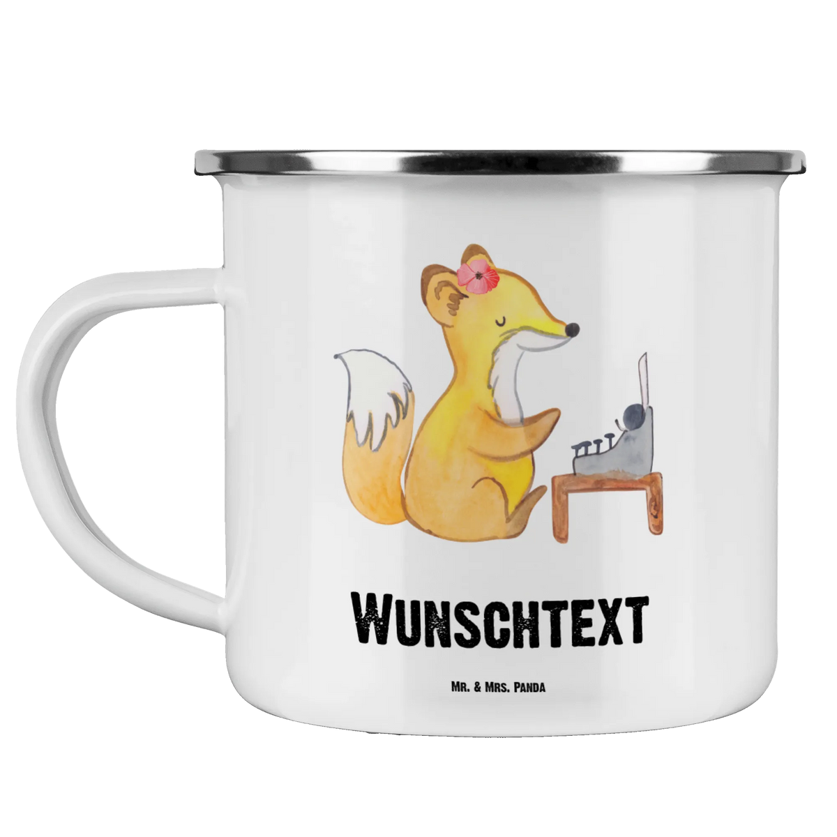 Personalised enamel cup Fox Best colleague in the world for, thank you, gift, giving, birthday, birthday present, gift idea, souvenir, make you happy, gift tip, office, fellow worker, colleague, job, Work colleague, retirement, work, girlfriend, farewell gift, co-worker