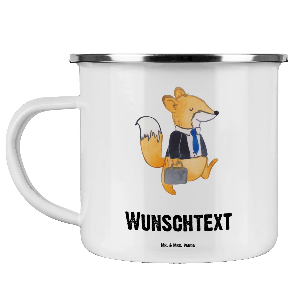 Personalised enamel cup Fox Best colleague in the world for, thank you, gift, giving, birthday, birthday present, gift idea, souvenir, make you happy, gift tip, farewell gift, fellow worker, office, Work colleague, colleague, profession, work, retirement, employee