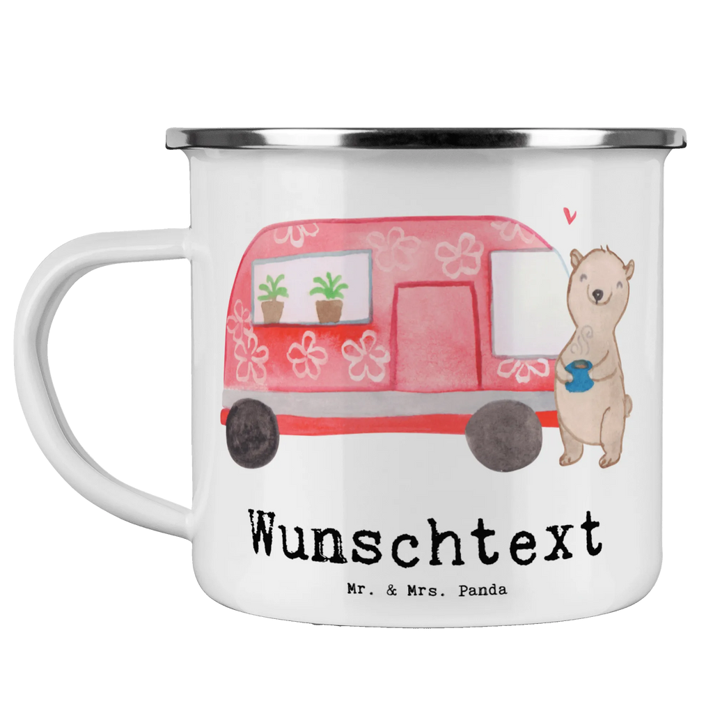 Personalised enamel cup bear camper Gift, sport, hobby, giving, thank you, award, profit, athlete, Road Trip, RV, Camping, Camper, Vacation, Campground