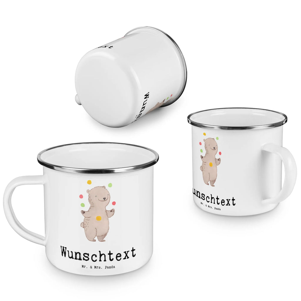 Personalisierte Emaille Tasse Bär Jonglieren tasse mit namen, Campinggeschirr personalsisert, tassen bedrucken, tasse selbst gestalten, personalisierte tassen, tasse bedrucken, Campingtasse personalisiert, Emaille Tasse mit Namen, Emaille Tasse personalisiert, Namenstasse, personalisierte tasse, Campingtasse bedrucken, Geschenk, Sport, Sportart, Hobby, Schenken, Danke, Dankeschön, Auszeichnung, Gewinn, Sportler, Artistik, Jonglieren, Zirkus, Jongleur