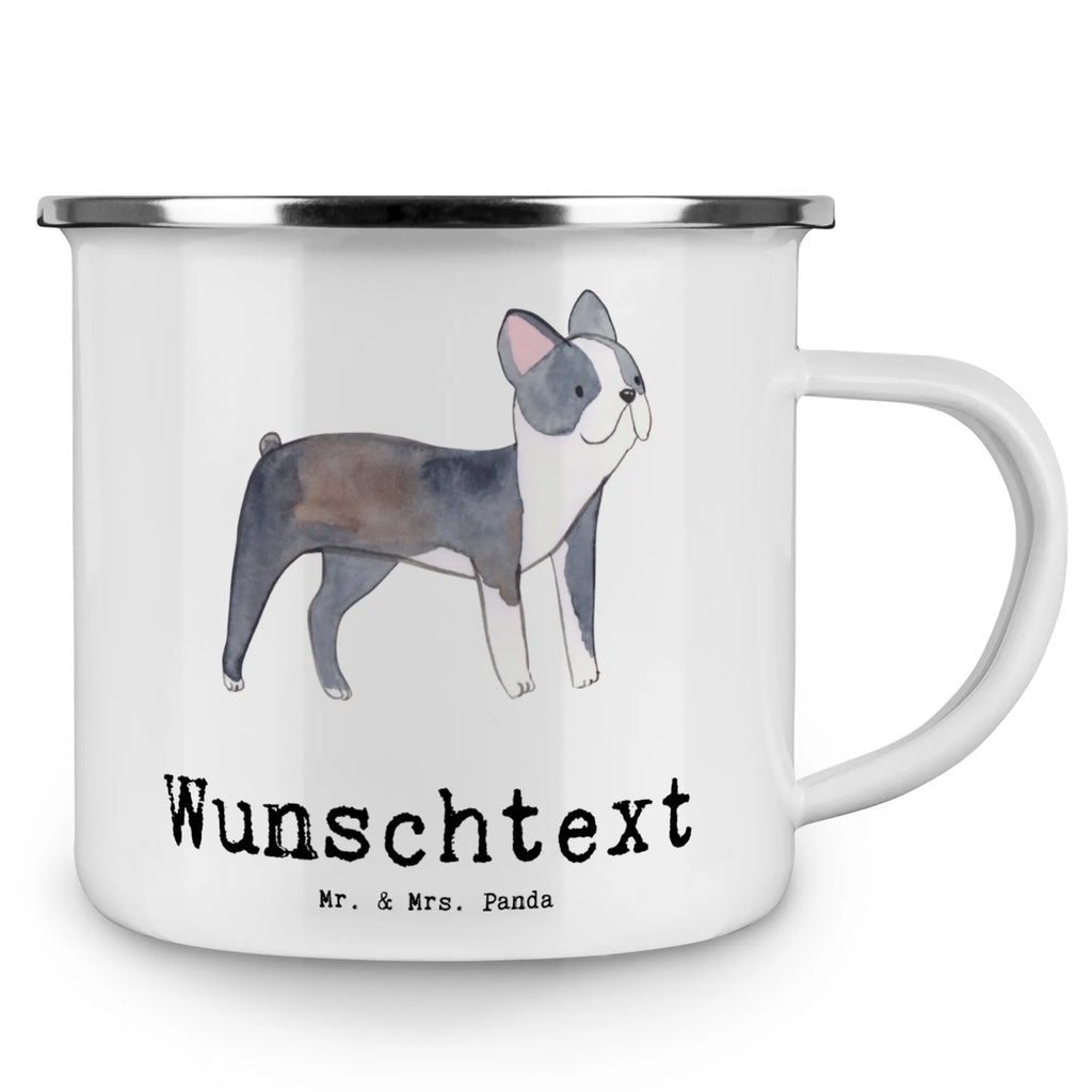 Personalised enamel cup Boston Terrier Lifesaver Dog, dog breed, purebred dog, dog owner, gift, animal lover, giving, puppy