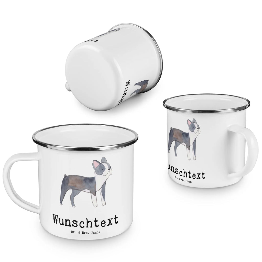 Personalised enamel cup Boston Terrier Lifesaver Dog, dog breed, purebred dog, dog owner, gift, animal lover, giving, puppy