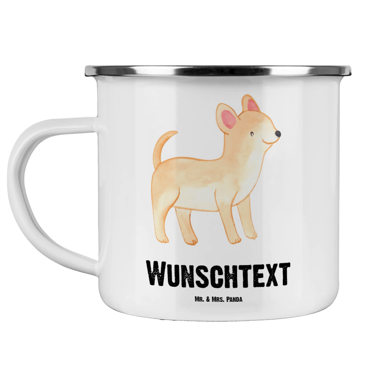 Spersonalizowany kubek emaliowany Chihuahua Ratownik Pies, rasa psa, pies rasowy, właściciel psa, prezent, miłośnik zwierząt, dawanie, szczeniak