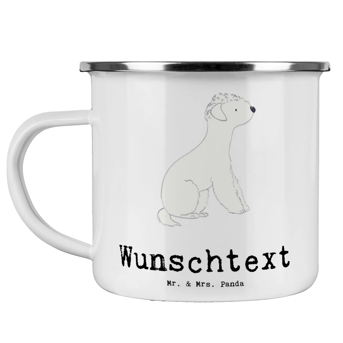 Personalised enamel cup Bedlington Terrier Lifesaver Dog, dog breed, purebred dog, dog owner, gift, animal lover, giving, puppy
