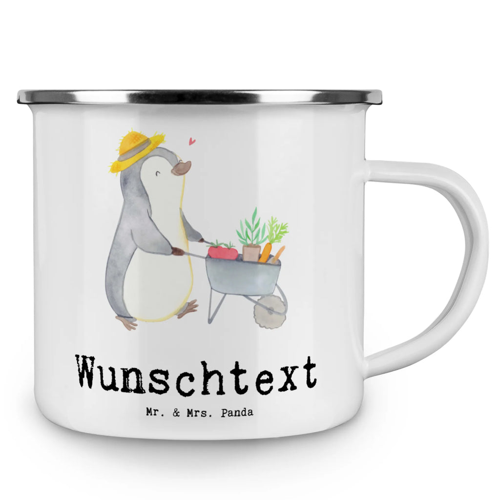 Personalised enamel cup penguin gardening Gift, sport, hobby, giving, thank you, award, profit, athlete, urban gardening, Gardening, garden maintenance, gardening