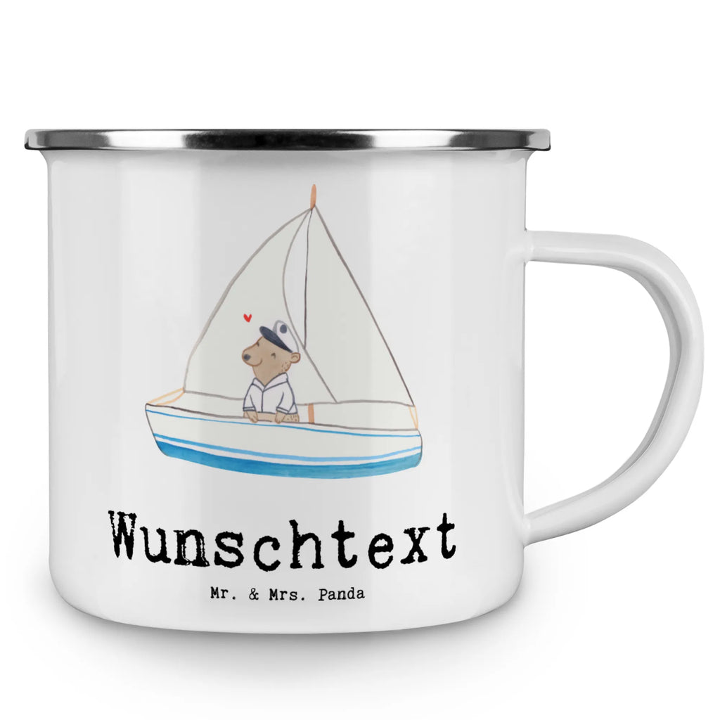 Personalised enamel cup bear Sail Gift, sport, hobby, giving, thank you, award, profit, athlete, sailing, sailing boat, sailing school, yacht club, sailing trip