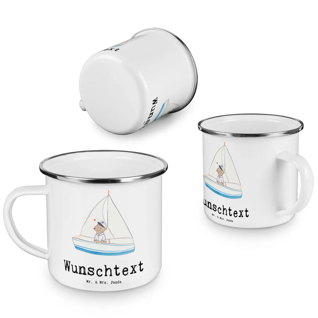 Personalised enamel cup bear Sail Gift, sport, hobby, giving, thank you, award, profit, athlete, sailing, sailing boat, sailing school, yacht club, sailing trip