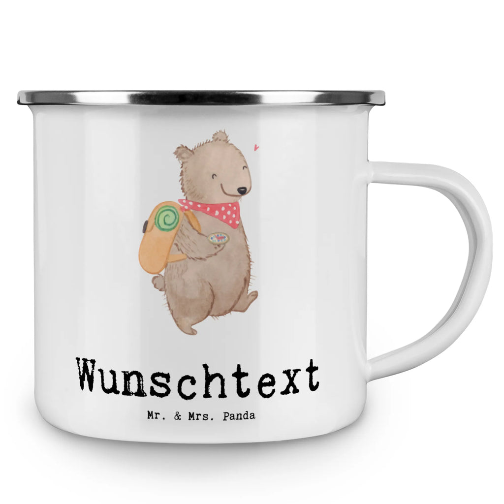 Personalised enamel cup bear Hike Gift, sport, hobby, giving, thank you, award, profit, athlete, discovering nature, mountaineering, walking, leisure sports, winter tours, Hiking, outdoor sports