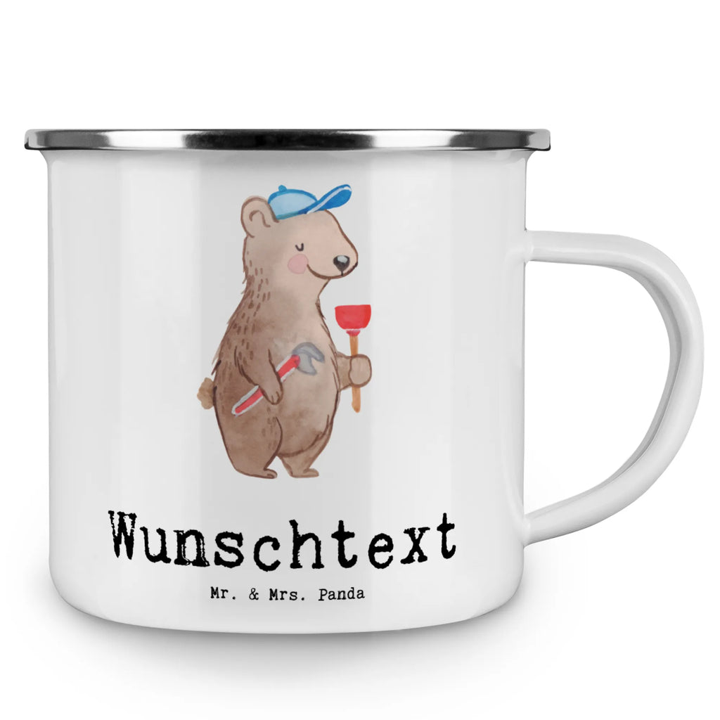 Spersonalizowany kubek emaliowany hydraulik serce Zawód, Wykształcenie, Jubileusz, Pożegnanie, Emerytura, Kolega, Koleżanka, Prezent, Dawać, Pracownik, Współpracownik, Firma, Dziękuję, Dziękuję bardzo