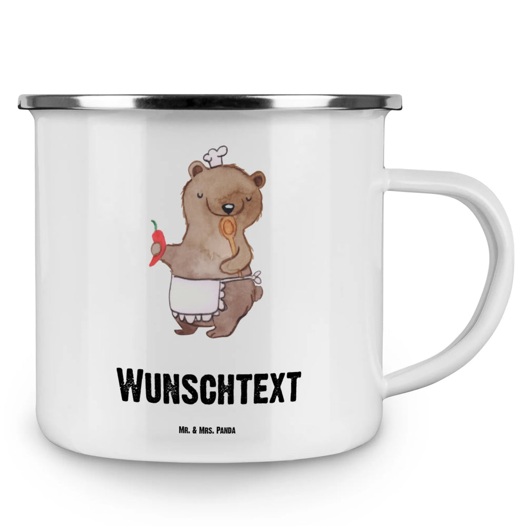 Spersonalizowany kubek emaliowany kucharz serce Zawód, Wykształcenie, Jubileusz, Pożegnanie, Emerytura, Kolega, Koleżanka, Prezent, Dawać, Pracownik, Współpracownik, Firma, Dziękuję, Dziękuję bardzo