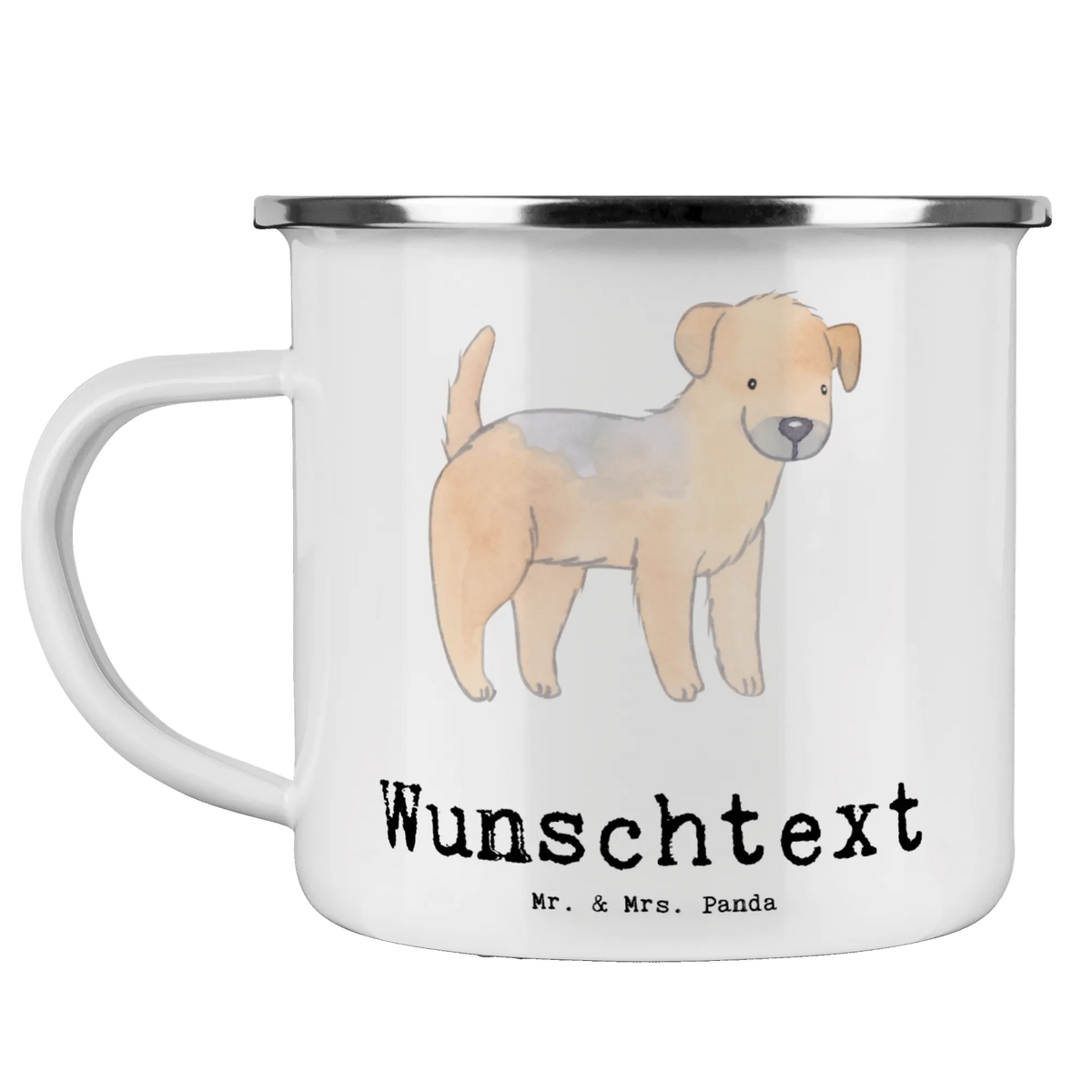 Personalised enamel cup Border Terrier Lifesaver Dog, dog breed, purebred dog, dog owner, gift, animal lover, giving, puppy