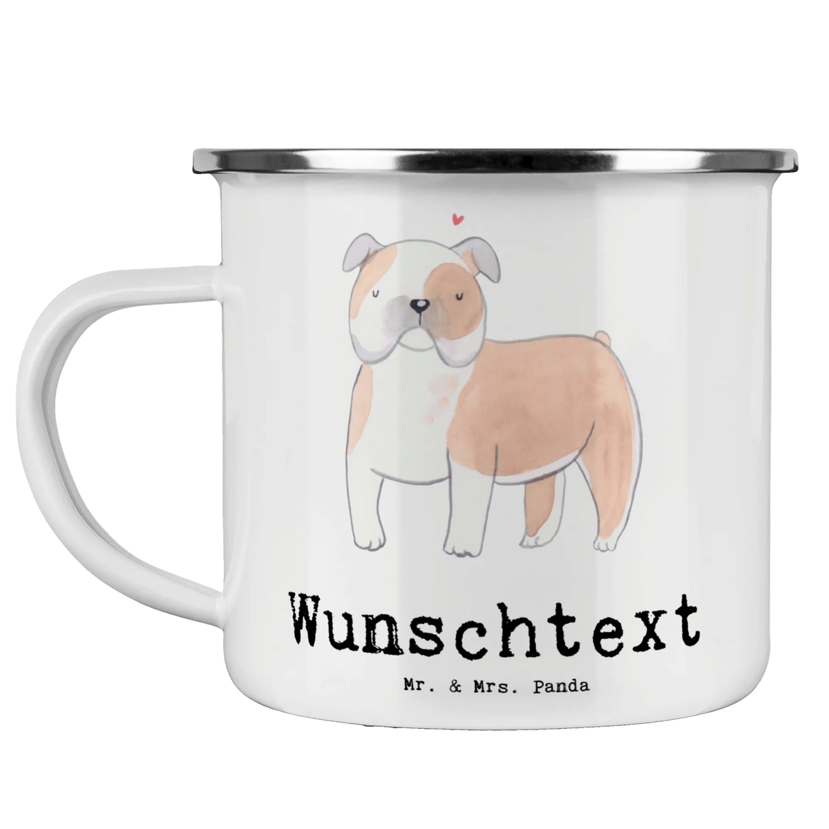 Personalised enamel cup English Bulldog Lifesaver gift, animal lover, giving, dog breed, purebred dog, dog owner, puppy