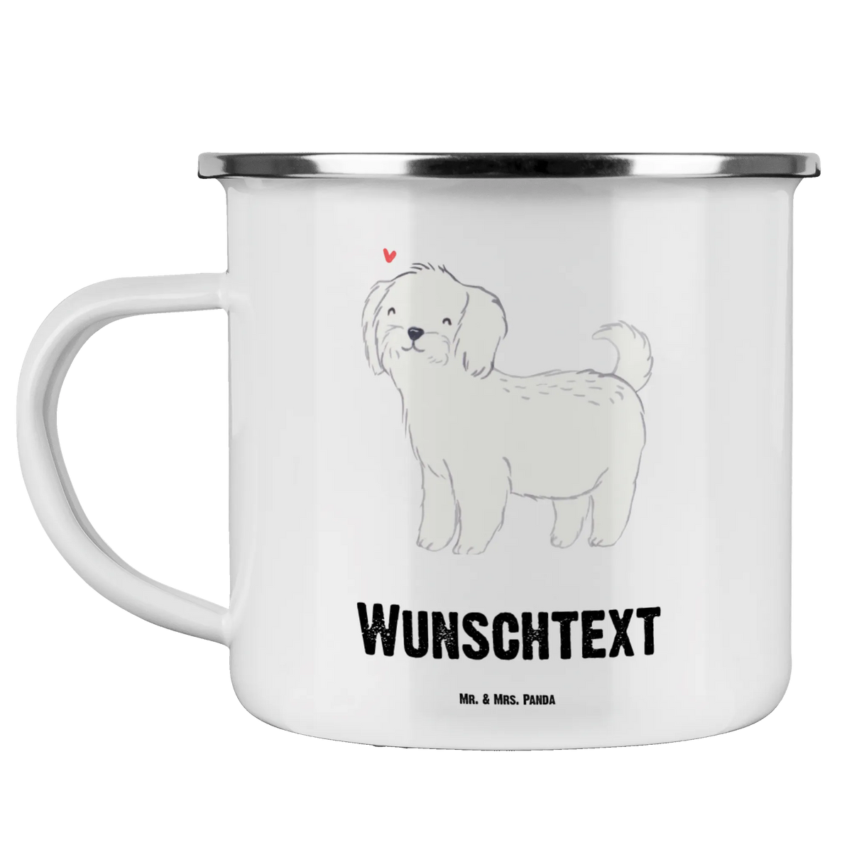 Personalised enamel cup Maltese Lifesaver Dog, dog breed, purebred dog, dog owner, gift, animal lover, giving, puppy