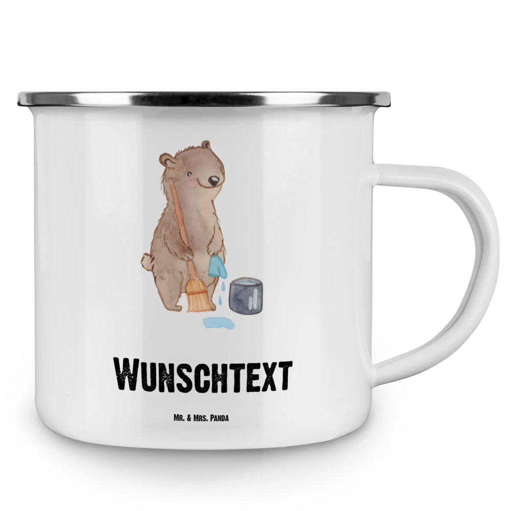 Personalised enamel cup cleaning lady heart gift, gift idea, best, farewell gift, passing exam, anniversary, retirement, promotion, job start, sayings, funny, profession