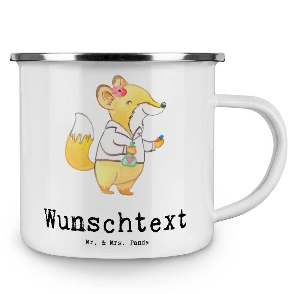 Spersonalizowany kubek emaliowany farmaceutka Serce Zawód, Wykształcenie, Jubileusz, Pożegnanie, Emerytura, Kolega, Koleżanka, Prezent, Dawać, Pracownik, Współpracownik, Firma, Dziękuję, Dziękuję bardzo