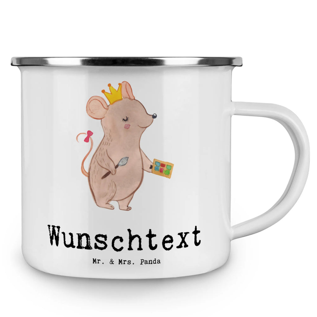 Personalisierte Emaille Tasse Maskenbildnerin mit Herz tasse bedrucken, tasse selbst gestalten, tasse mit namen, Namenstasse, tassen bedrucken, Campingtasse personalisiert, Campingtasse bedrucken, personalisierte tassen, Emaille Tasse mit Namen, personalisierte tasse, Emaille Tasse personalisiert, Campinggeschirr personalsisert, Beruf, Ausbildung, Jubiläum, Abschied, Rente, Kollege, Kollegin, Geschenk, Schenken, Arbeitskollege, Mitarbeiter, Firma, Danke, Dankeschön, Kosmetikstudio, Visagistin, Make Up Artist, Maskenbildnerin, Eröffnung, Beauty Salon, Kosmetikerin