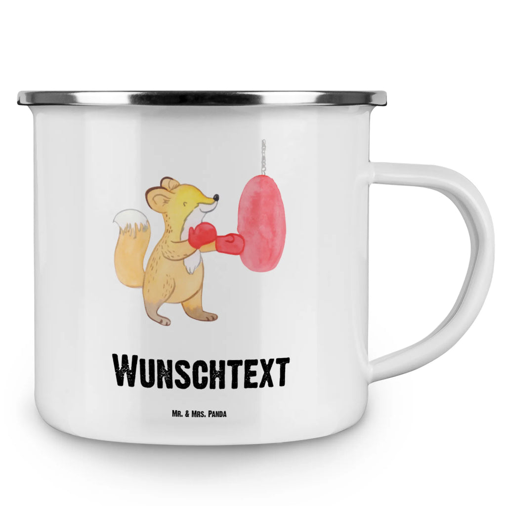 Personalised enamel cup Fox boxing Gift, sport, hobby, giving, thank you, award, profit, athlete, boxing training, boxing, boxing match