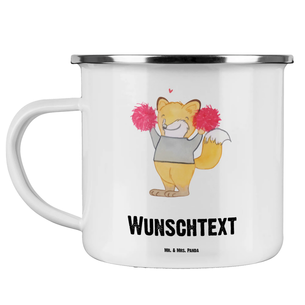 Personalisierte Emaille Tasse Fuchs Cheerleader tasse bedrucken, tasse mit namen, tassen bedrucken, Campingtasse bedrucken, personalisierte tassen, Emaille Tasse personalisiert, Emaille Tasse mit Namen, personalisierte tasse, Campinggeschirr personalsisert, Campingtasse personalisiert, Namenstasse, tasse selbst gestalten, Geschenk, Sport, Sportart, Hobby, Schenken, Danke, Dankeschön, Auszeichnung, Gewinn, Sportler, Turnen, Turniere, Cheerleader, Cheerleading, Turn Club