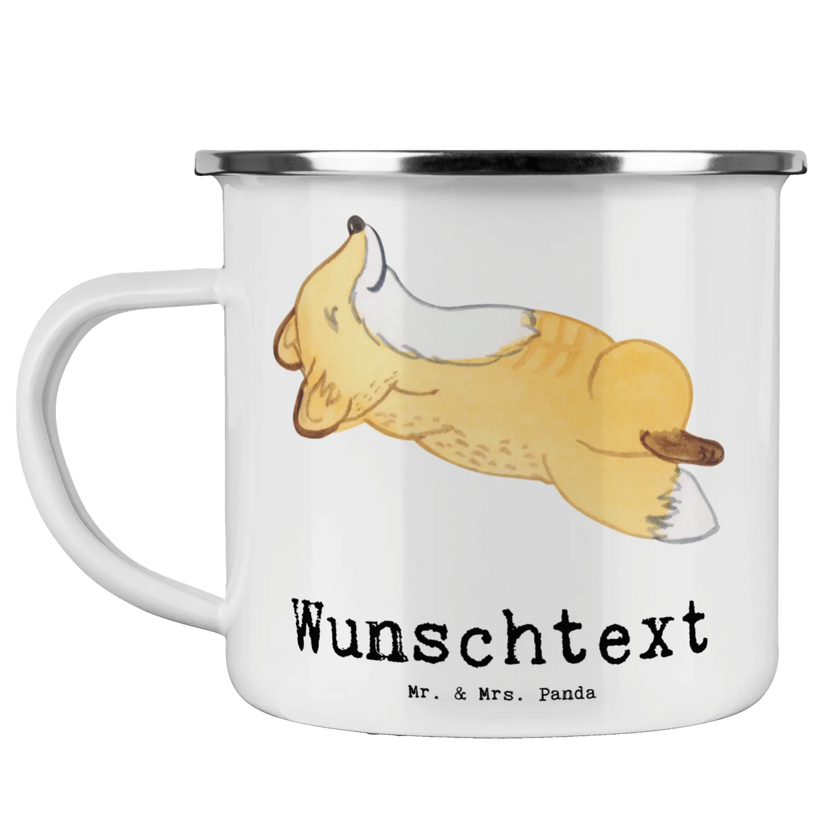 Personalised enamel cup Fox crunches Gift, sport, hobby, giving, thank you, award, profit, athlete, Crunches, crunches, gym, fitness