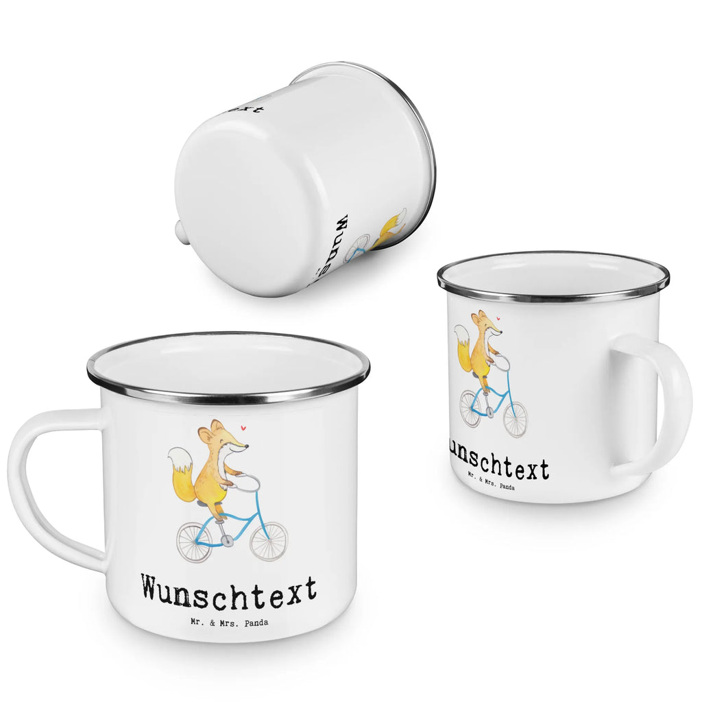 Personalised enamel cup Fox cycle Gift, sport, hobby, giving, thank you, award, profit, athlete, trekking, mountain biking, cycling, Biking