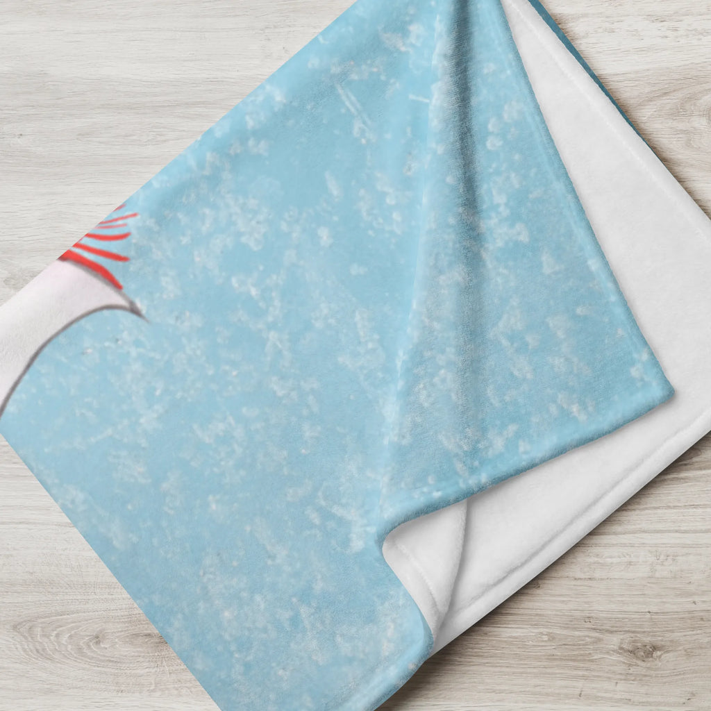 Kocyk dla niemowląt z imieniem lis łyżwy Zima, Boże Narodzenie, dekoracje świąteczne, Mikołaj, Adwent, Wigilia, zimowy motyw