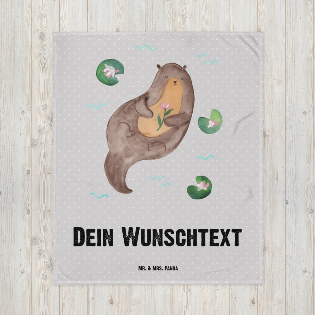 Baby blanket with name otter Water Lily otter, marten, sea otter, European otter, water mammal, aquatic animal, baby otter, predator, water, otter gifts, animal lover, gift ideas for animal lovers, animal, mammal, water animal, gifts for people in love