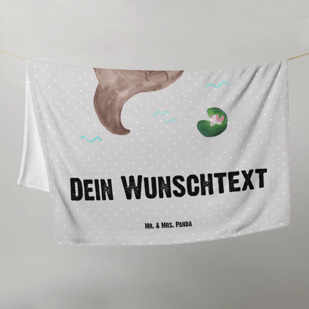 Baby blanket with name otter Water Lily otter, marten, sea otter, European otter, water mammal, aquatic animal, baby otter, predator, water, otter gifts, animal lover, gift ideas for animal lovers, animal, mammal, water animal, gifts for people in love