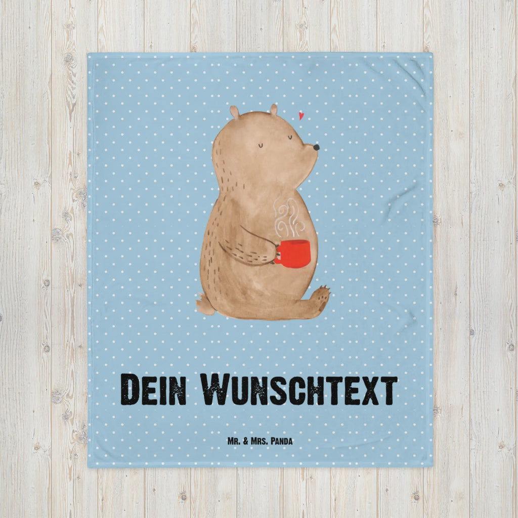 Baby blanket with name bear Coffee bear, teddy, teddy bear, cuddly toy, coffee, conquer the world, bears, save the world, motivation, good morning, morning routine