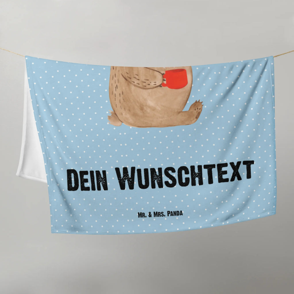 Baby blanket with name bear Coffee bear, teddy, teddy bear, cuddly toy, coffee, conquer the world, bears, save the world, motivation, good morning, morning routine