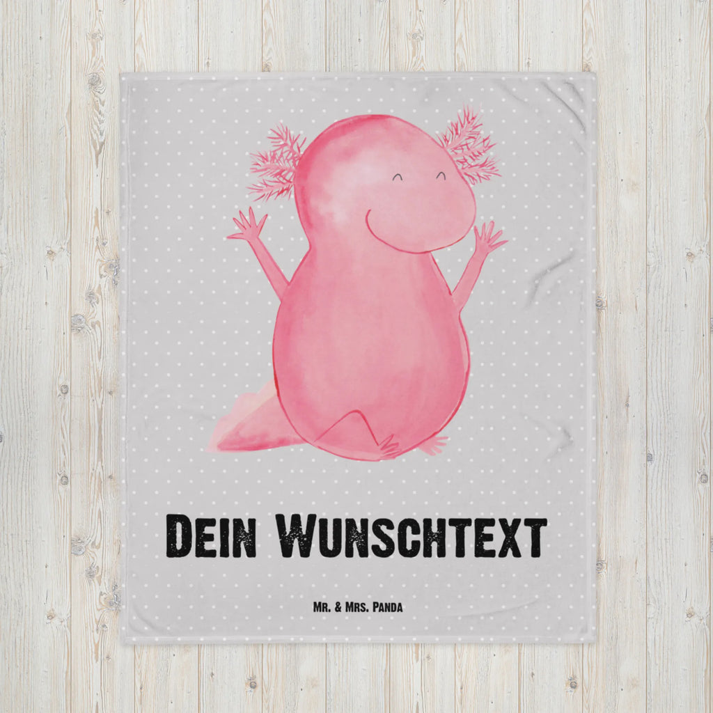 Babydecke mit Namen Axolotl Hurra Babygeschenk mit Namen, Krabbeldecke mit Namen, Krabbeldecke personalisiert, Babydecke bedrucken, Babygeschenk personalisiet, Babydecke mit Namen, Babdyecke personalisiert, Axolotl, Molch, Lurche, Lurch, Freude, Spaß, Motivation, Schwanzlurch, fröhlich, Zufriedenheit, Axolot