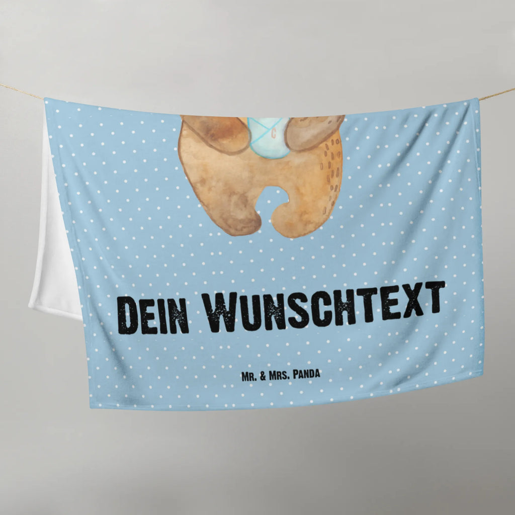 Baby blanket with name bear infant bear, teddy, teddy bear, cuddly toy, birth, parents, grandson, grandchild, birthday, baby, congratulations, baptism, mother, baptized child, niece, nephew