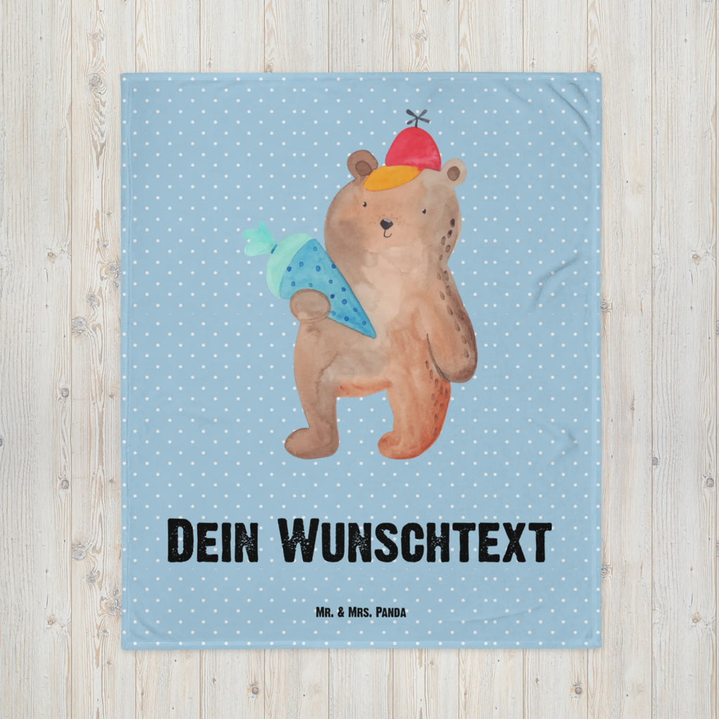 Baby blanket with name bear School cone bear, teddy, teddy bear, cuddly toy, School gift, First day of school gift, School enrolment gift, School bag, Starting school, Bear motif, Primary school