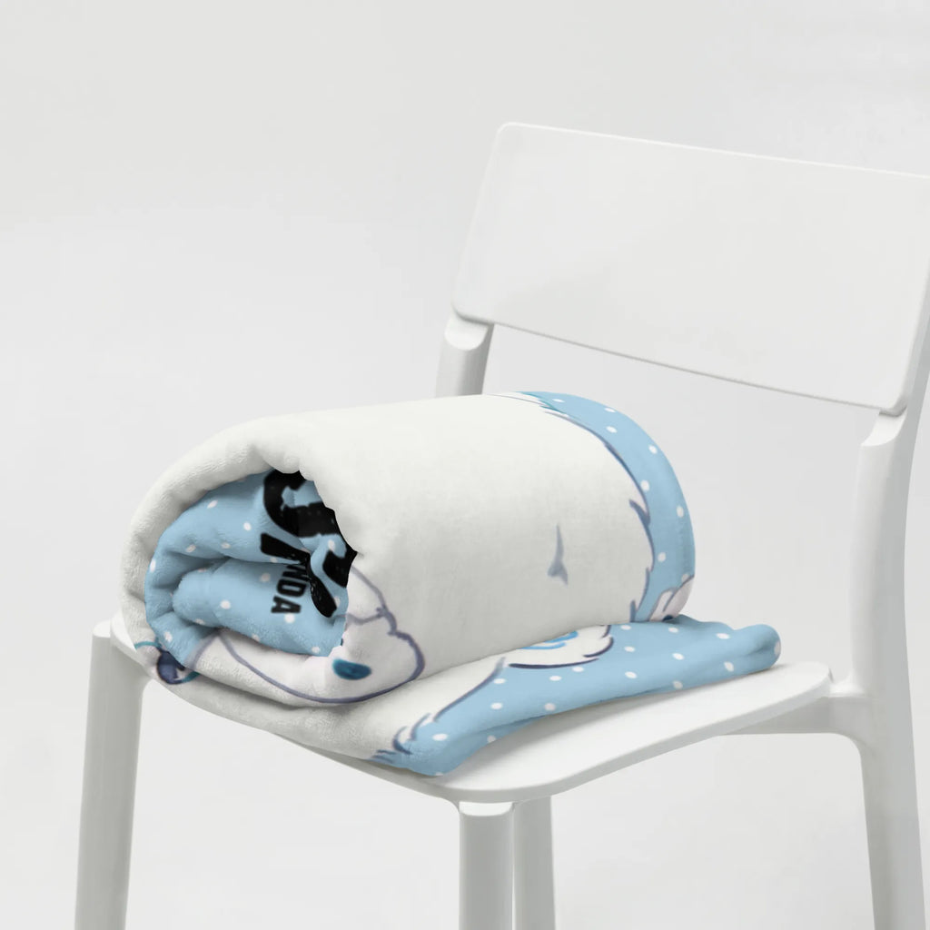 Baby blanket with name Icebear Lazy bear, teddy, teddy bear, cuddly toy, work, lazy, relaxing, office job, home office, North Pole, Polar bear, office, workplace