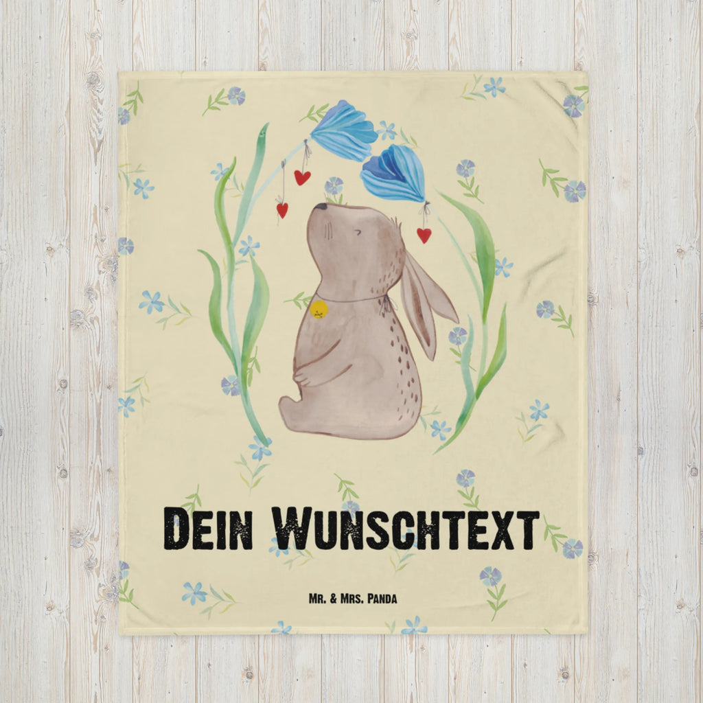 Baby blanket with name Hare flower Easter, Easter bunny, rabbit, child's birthday, baptism, birth, hope, child, pregnancy, Bunny, dreams, first child, birthday, christening gift