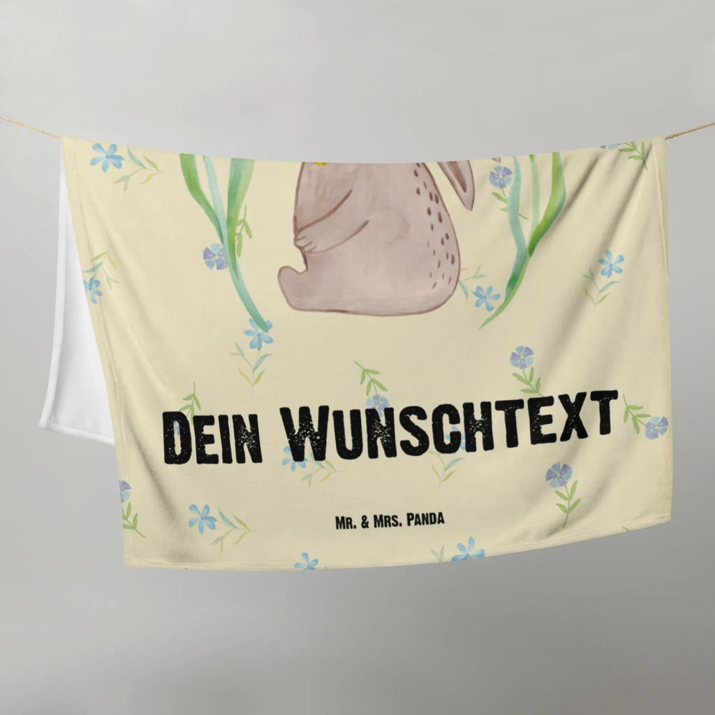 Baby blanket with name Hare flower Easter, Easter bunny, rabbit, child's birthday, baptism, birth, hope, child, pregnancy, Bunny, dreams, first child, birthday, christening gift