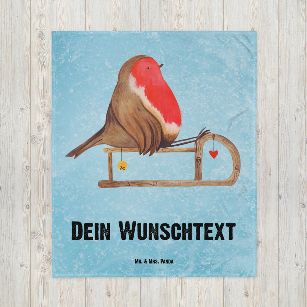 Baby blanket with name robin Sleds Winter, Christmas, Christmas time, snow, bird, sleigh