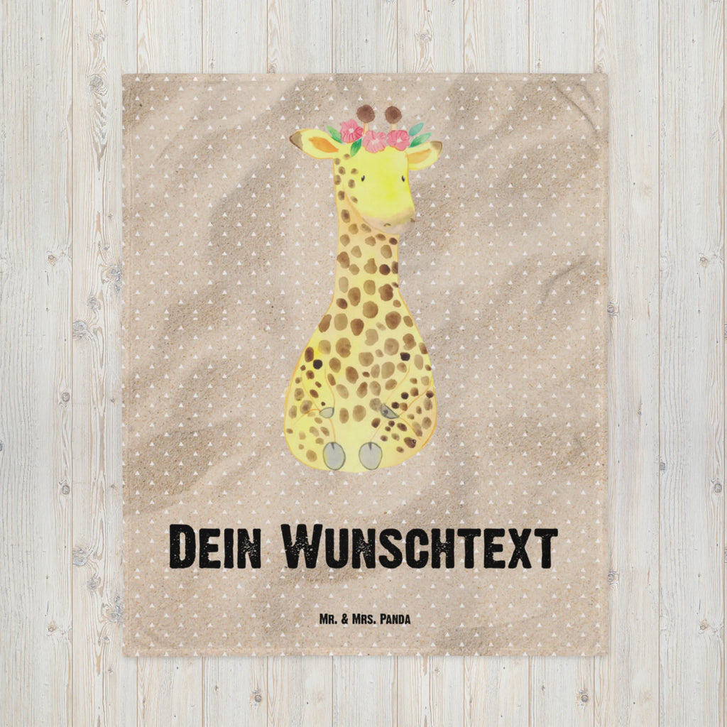 Baby blanket with name giraffe flower wreath Africa, friend, adventurer, wreath of flowers, self-love, giraffe