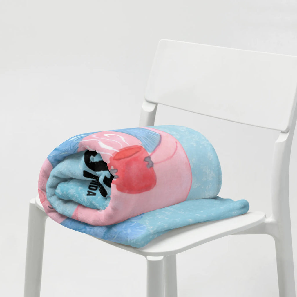 Kocyk dla niemowląt z imieniem Świnka grzane wino Zima, Boże Narodzenie, dekoracje świąteczne, Mikołaj, Adwent, Wigilia, zimowy motyw