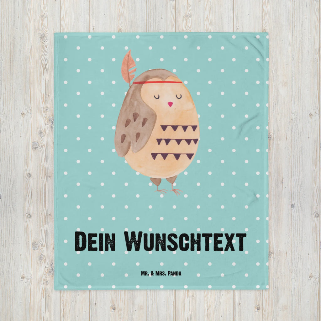 Baby blanket with name Owl feather headdress owl, forest animal, bird, nocturnal, gift ideas, birthday present, illustrated, funny, romantic gift, owl decor, Life is an adventure, Owl decoration, Travel saying, Indian saying, Feather decoration, Decoration, Owl, Beautiful saying