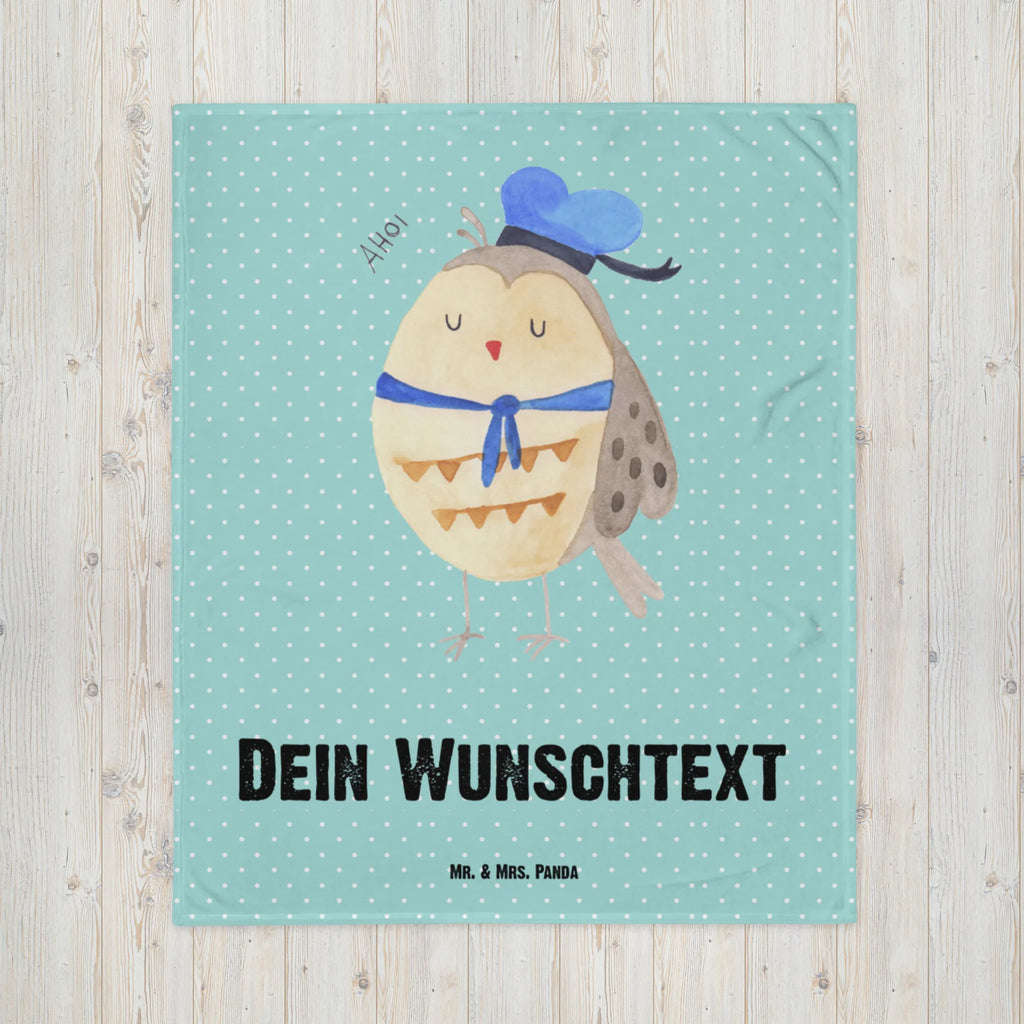 Baby blanket with name Owl sailor owl, forest animal, bird, nocturnal, gift ideas, birthday present, illustrated, funny, romantic gift, owl decor, Wedding anniversary gift, Owl saying, Owl, Marriage, Home port, Girlfriend, Mariner, Pun funny, Owl decoration, Sailor