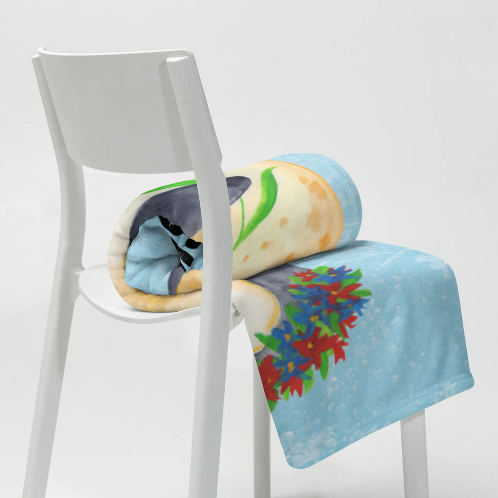 Kocyk dla niemowląt z imieniem pingwin kwiaty Pinguin