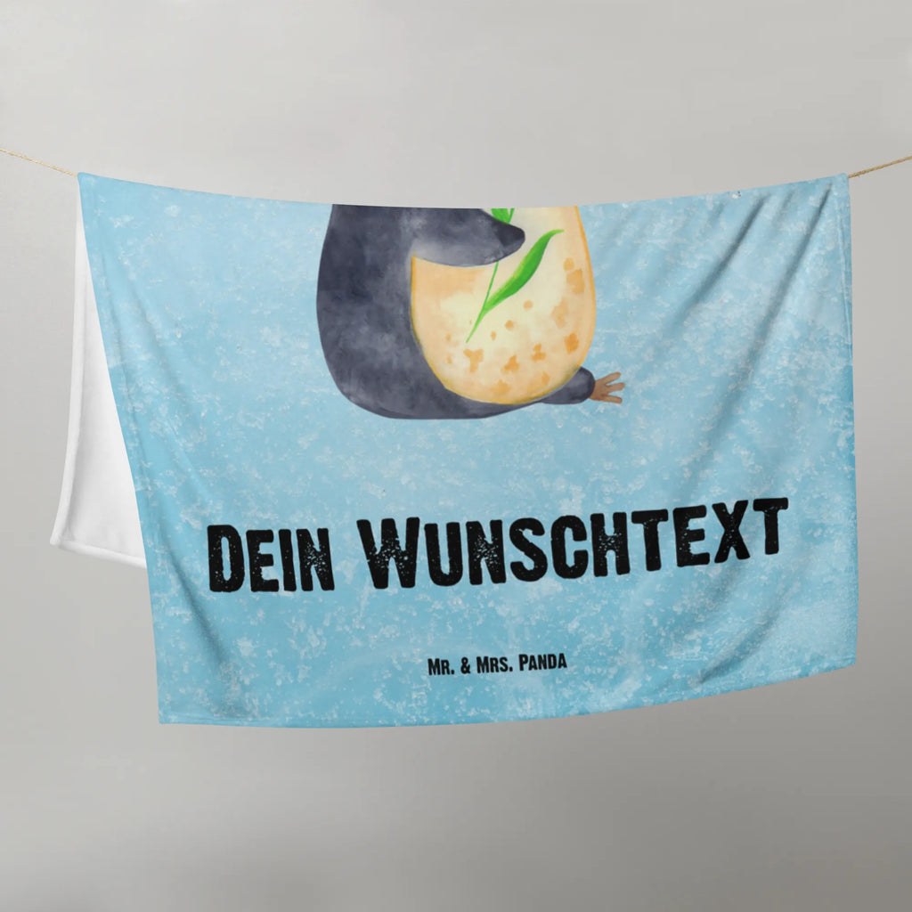 Kocyk dla niemowląt z imieniem pingwin kwiaty Pinguin