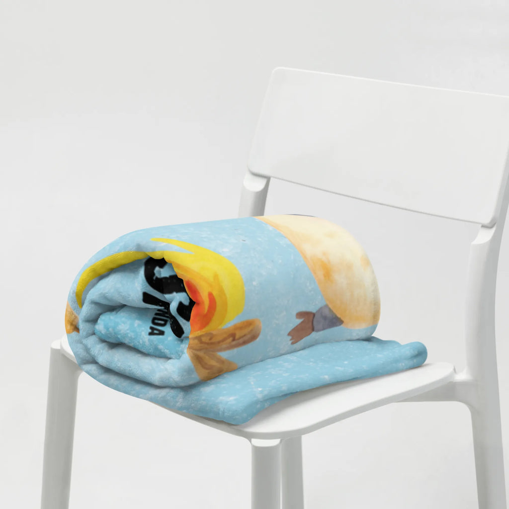 Baby blanket with name Penguin campfire Penguin, North Pole, Winter, Penguins, campfire, life motto, life, fire, new start, marshmallows, everyday office life, love, motivation, work, penguins, job, barbecue, mouse, office, life motivation