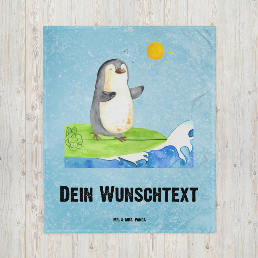Baby blanket with name Penguin surfer Penguin, North Pole, Winter, Penguins, holidays, surfing, penguins, wave riding, surfers, Portugal, waves, Hawaii