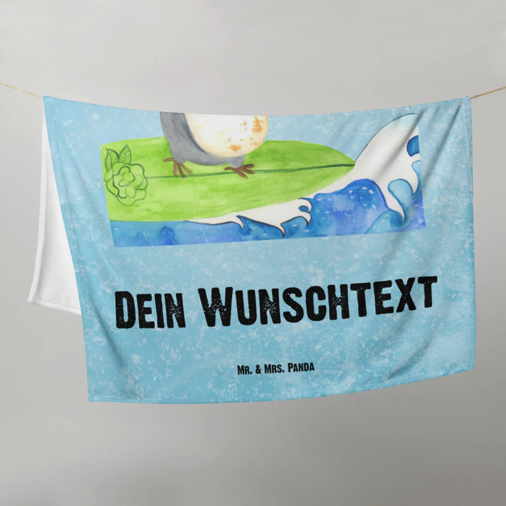 Baby blanket with name Penguin surfer Penguin, North Pole, Winter, Penguins, holidays, surfing, penguins, wave riding, surfers, Portugal, waves, Hawaii