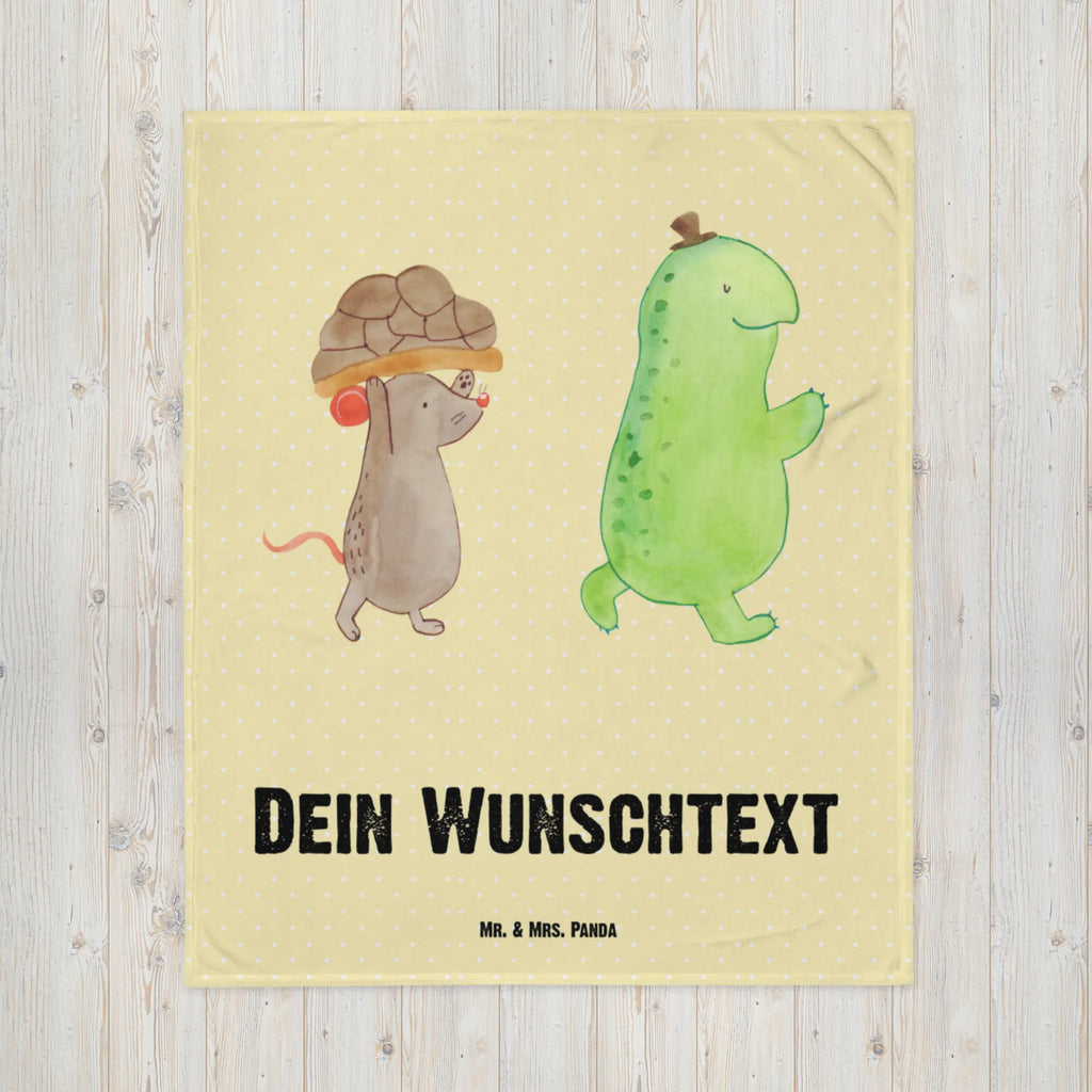 Baby blanket with name tortoise Mouse turtle, tortoise, reptile, ancient creature, cute, sweet, gift, gift ideas, birthday gift, illustrated, funny, turtle gift items, funny turtle gifts, pet turtles, mom, best friend, sister or daughter, turtle lover, best friends, girlfriends, mouse, friends