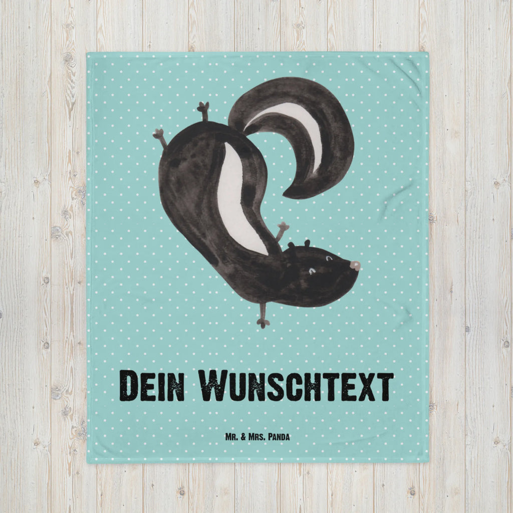 Baby blanket with name skunk handstand Skunk, stink, skunk, predator, playground, wild animal, playful, child