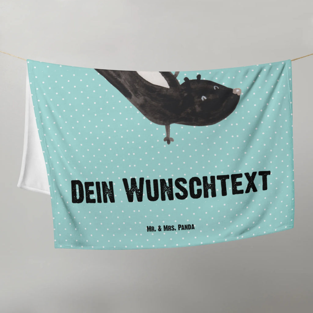Baby blanket with name skunk handstand Skunk, stink, skunk, predator, playground, wild animal, playful, child
